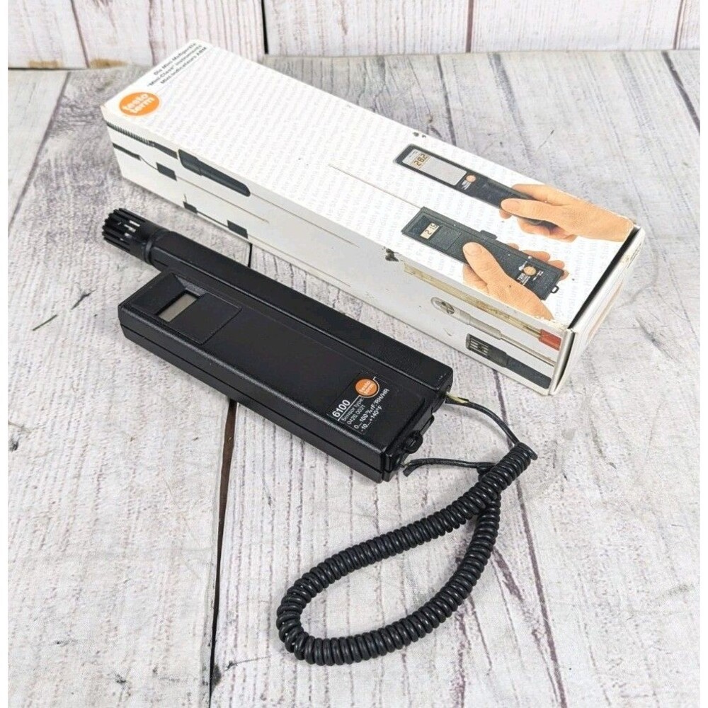 TESTOTERM 6100 Hygrotest - TESTED WORKING - with Box, Old Plastic on Cable